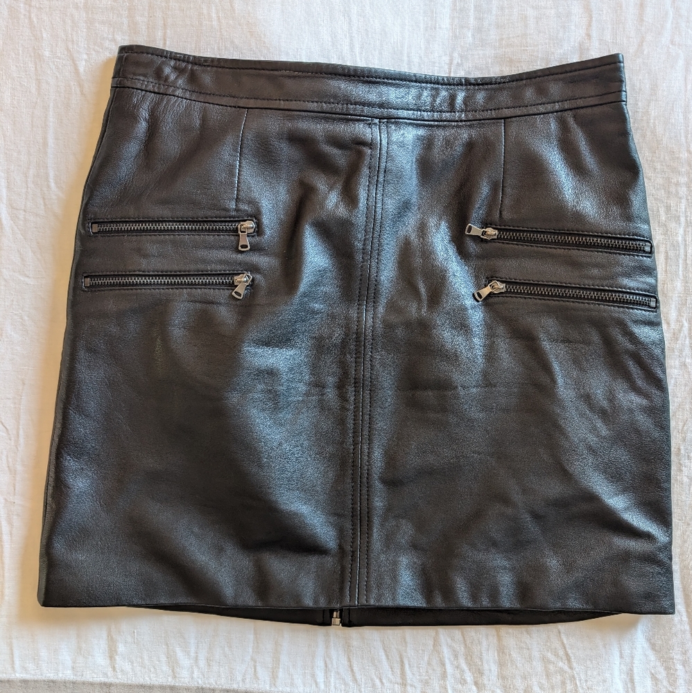 Paige Genuine Leather Mini Skirt